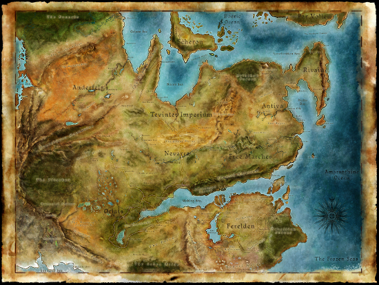 La carte du monde de Thedas
