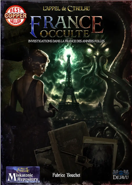 Couverture de France Occulte, un supplément de Fabrice Bouchet pour l'Appel de Cthulhu v7 consacré à la France des années 1920